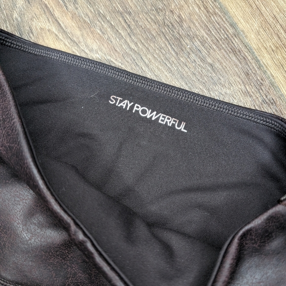 Calia Brown Power Sculpt Faux leather leggings NWT Size Small Carrie Underwood - Picture 5 of 7